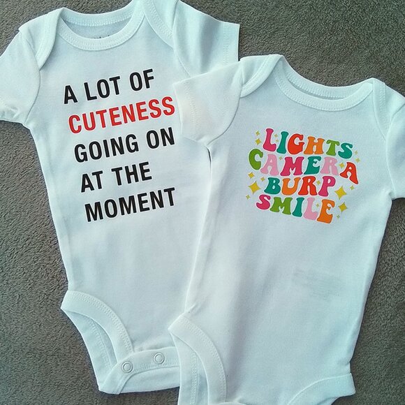 Taylor Swift baby onesies newborn size bodysuits 2 pieces (NEW) - Picture 2 of 4